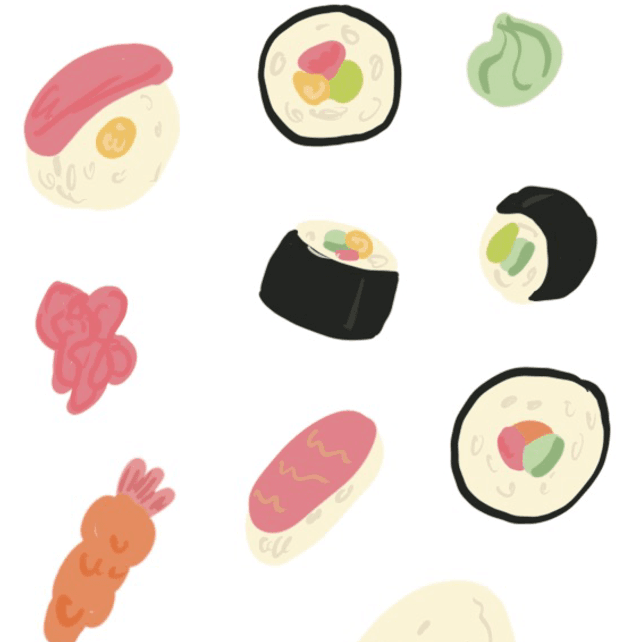 Original Art Deco Stickersheet | Sushi